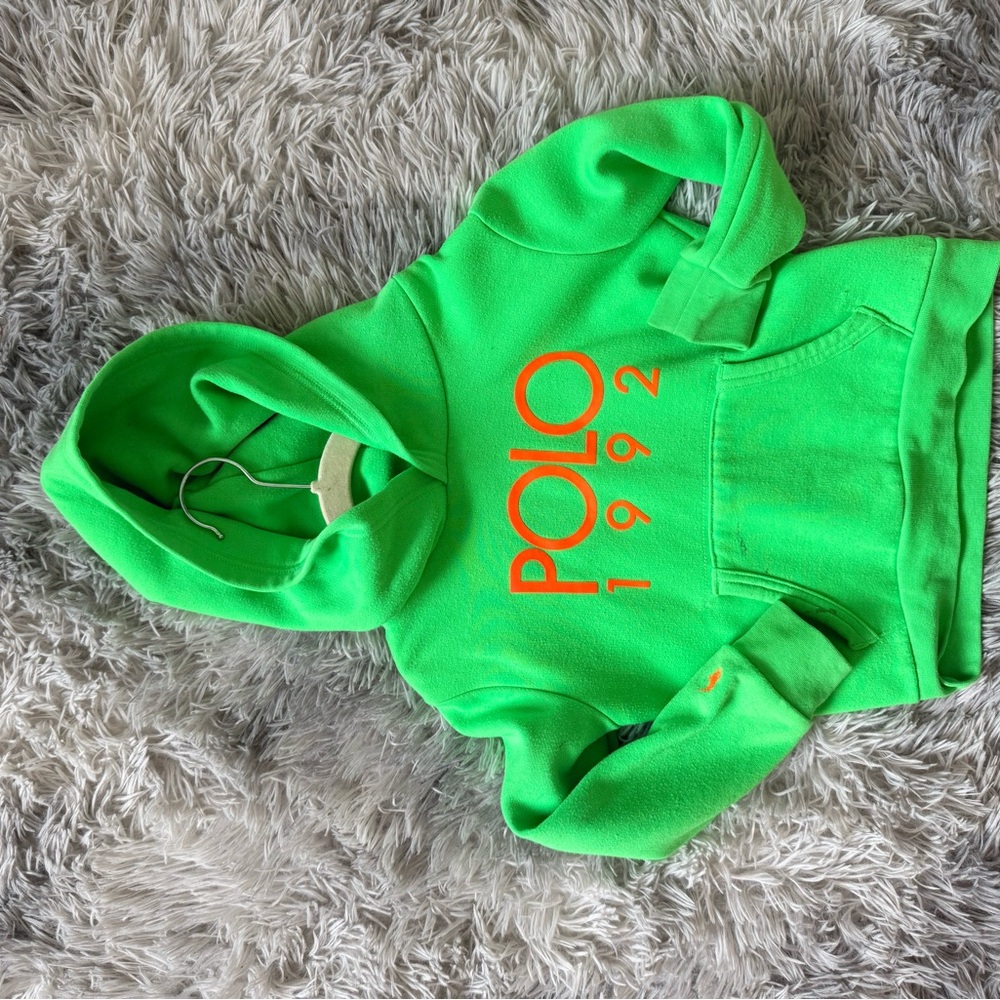 Polo by Ralph Lauren Green Hoodie with Orange Logo
